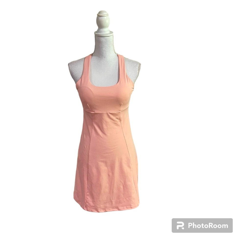 Sporty Casual Stretchy Sleeveless Strappy Mini Dress with Cross Back Straps